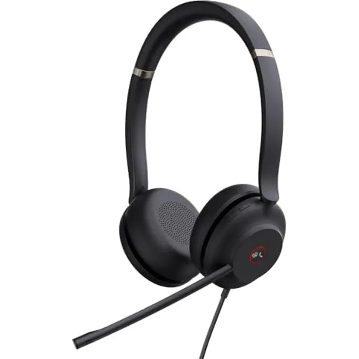 Yealink Headset UH37 Dual Teams, Kabelgebundenes On-Ear Stereo Headset mit dualem Mikrofon und Microsoft Teams Zertifizierung