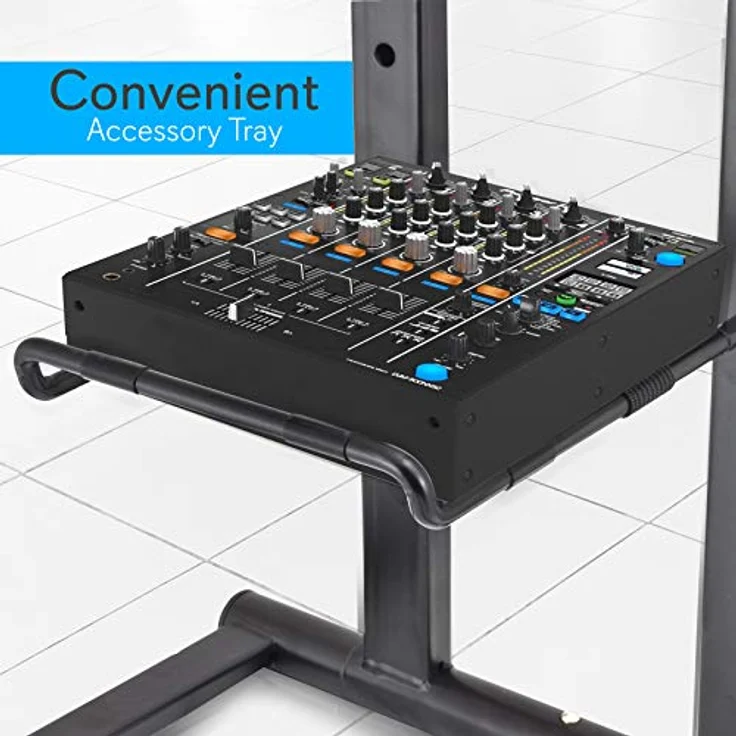 Pyle PLPTS35 Tragbarer Laptop-Ständer – Stehtisch mit Faltbarer Höhe und sekundärer Zubehörablage für iPad, Tablet, DJ-Mixer, Workstation, Gaming und Heimgebrauch – Bild 2