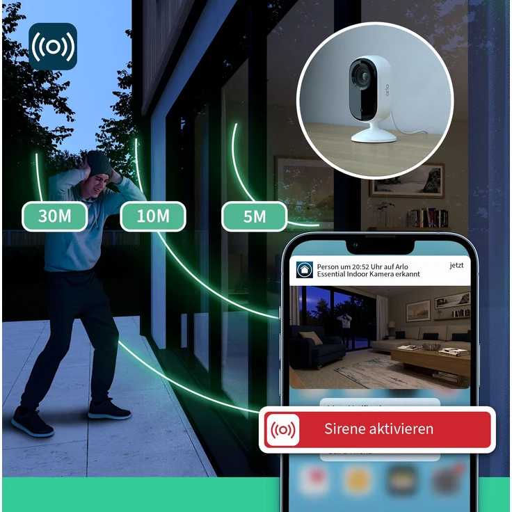 Arlo Essential 2K Indoor-Kamera  - 1er Set - Weiß – Bild 6