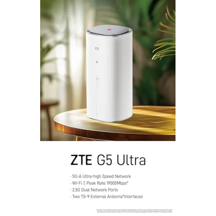 ZTE G5 Ultra MC8512, 5G Router mit 4.29 Gbps, WiFi 7, Unterstützung für bis zu 384 Geräte, Dual-Network-Ports – Bild 2