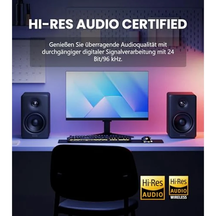 Edifier M90 Aktivlautsprecher 100W, Hi-Res 2.0 Lautsprechersystem mit Bluetooth 5.0 und HDMI eARC, schwarz – Bild 5