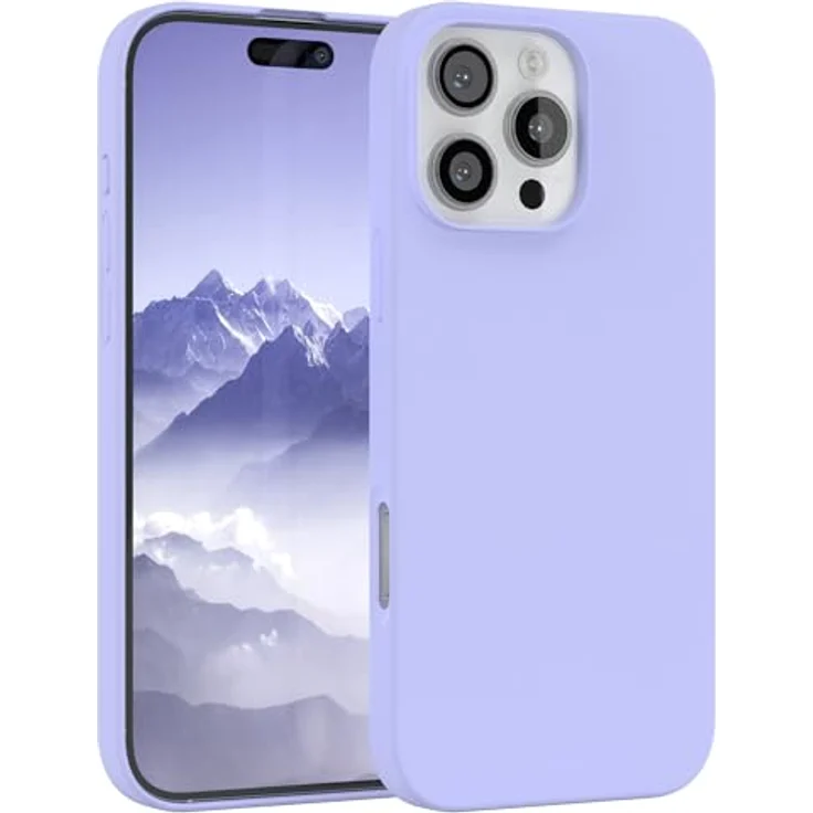 EAZY CASE Premium Silikon Handyhülle für iPhone 16 Pro Max, Slimcover mit Kameraschutz, 3-Schichten Aufbau, Lavendel Lila – Bild 1