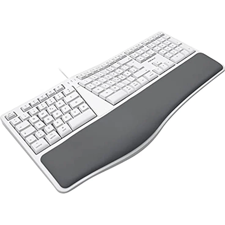 Macally MERGOKEY-DE, ergonomische USB-A-Tastatur mit Handballenauflage, QWERTZ Layout und 110 Tasten, geeignet für Mac mit macOS v10.6 oder höher – Bild 5
