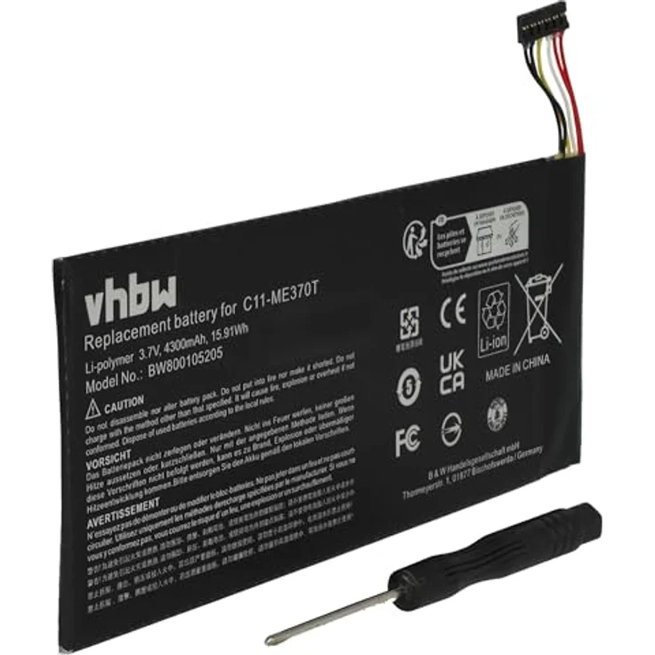 vhbw Akku für Google Nexus 7 32GB (2012), 4300 mAh li-Polymer, wiederaufladbar – Bild 1