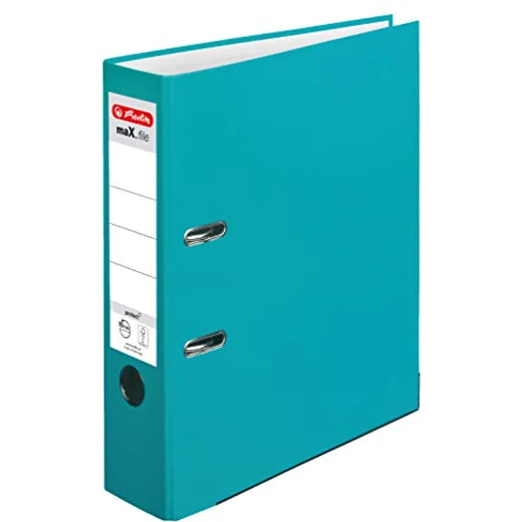 Herlitz Aktenordner maX.file protect A4 8cm türkis, Hebelmechanik mit extremer Zuhaltekraft, FSC-zertifiziert – Bild 2