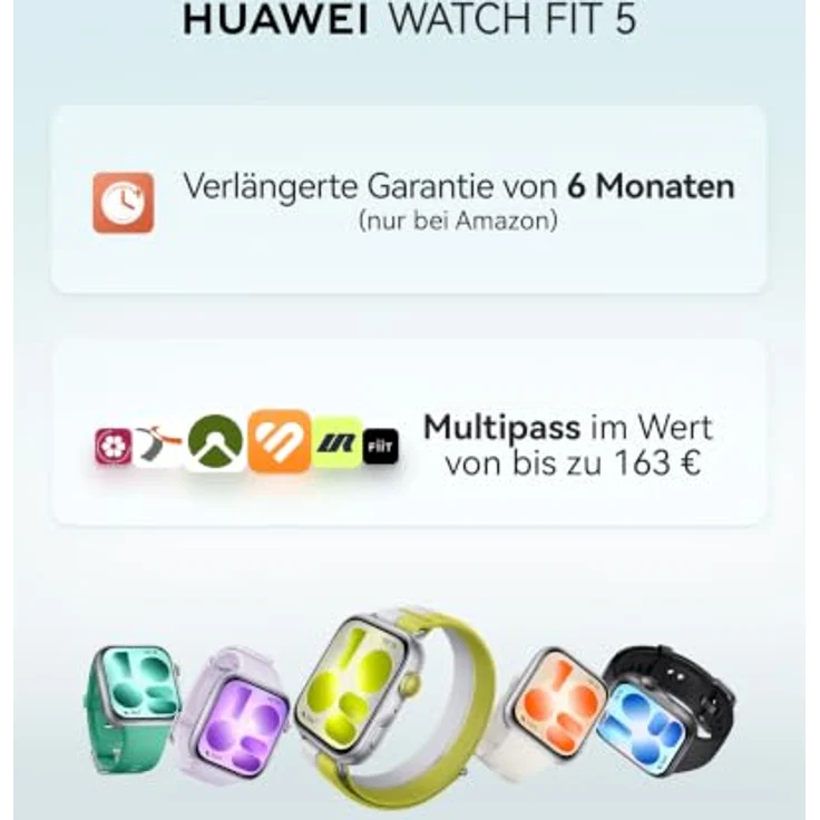 HUAWEI Watch FIT 5, Smartwatch mit GPS, Schlaftracker, 1,82″ Display, NFC-Zahlung, Sturzerkennung, Gesundheitsmanagement, bis zu 10 Tage Akku, Schwarz, für iOS & Android, 100+ Workouts – Bild 2