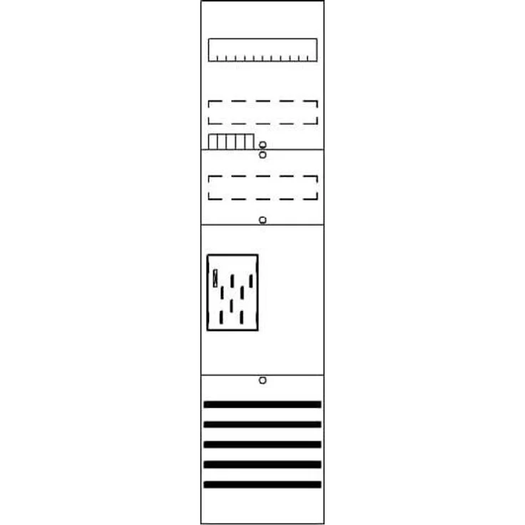 STRIEBEL & JOHN Zählerfeld 7RE 1Z16Q, vorverdrahtet mit BKE-I, für elektronischen Haushaltszähler, grau, IP2XC, 63 A