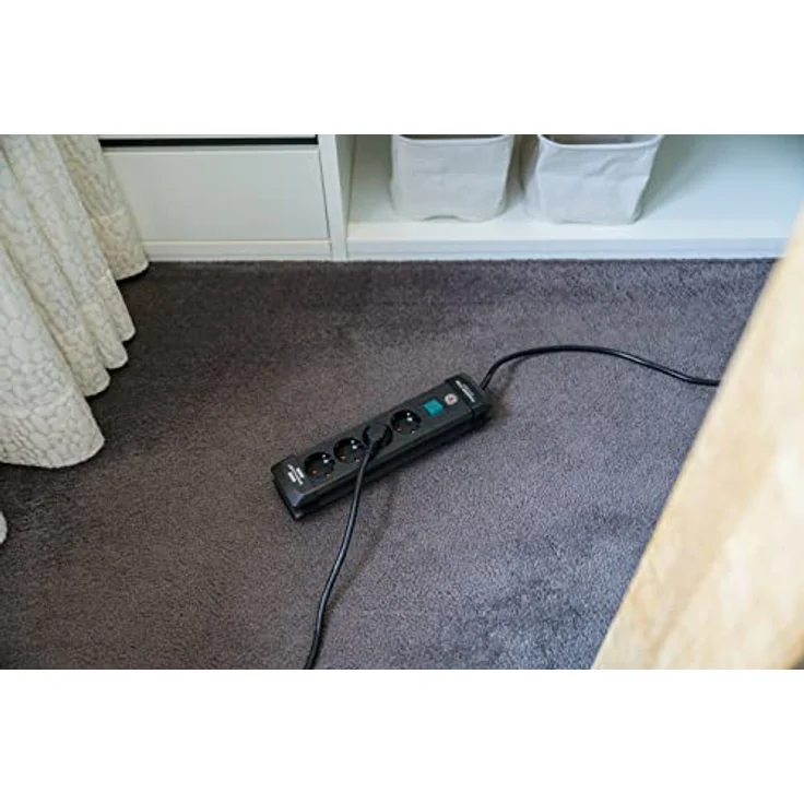Brennenstuhl Premium-Line, Steckdosenleiste 4-fach (Steckerleiste mit Schalter und 1,8m Kabel -45° Winkel der Schutzkontakt-Steckdosen, Made in Germany) schwarz – Bild 6