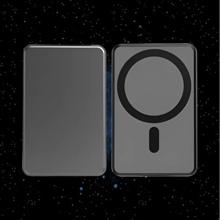 S&T Design Magnetisch Powerbank Magsafe kompatibel Kabellos Powerbank Externer Akku PB 10000 mAh, für iPhone Grau Wireless LED Anzeige Schnellladefunktion – Bild 9