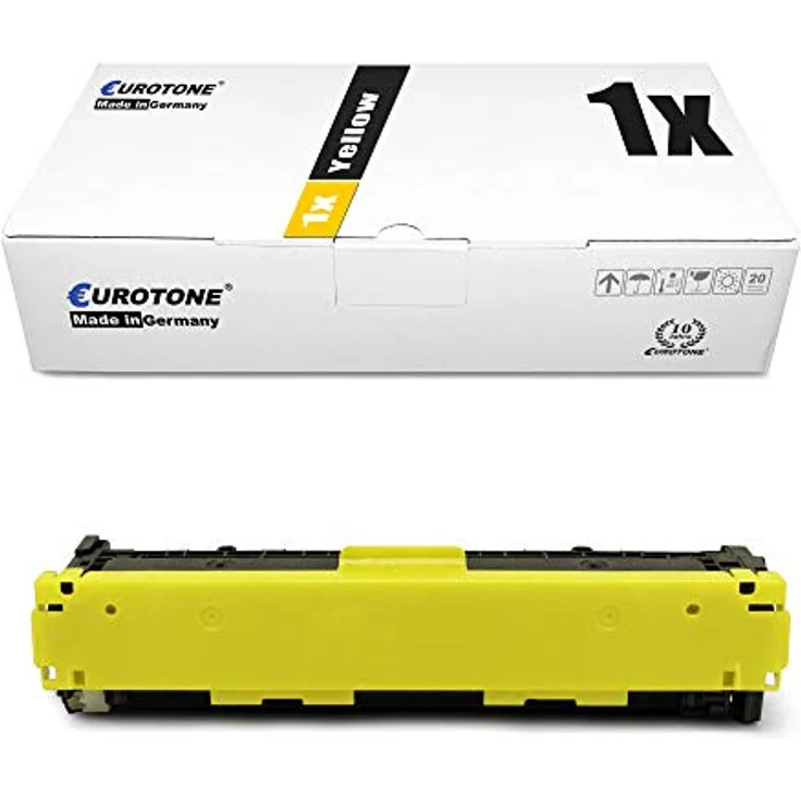 Eurotone Kompatibler Toner für HP Color Laserjet CP 1210/1213/1214/1215/1216/1217/1513/1514/1515/1516/1517/1518/1519, Gelb, ersetzt CB542A 125A, Reichweite ca. 1.400 Seiten – Bild 1