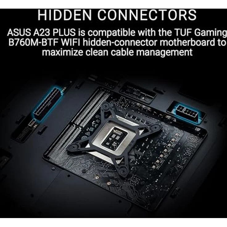 ASUS A23 Plus TG ARGB Black microATX PC Gehäuse (vorinstallierte ARGB-Lüfter, Mesh Frontpanel, versteckte Anschlüsse, 360-mm-Radiatoren, 380-mm-Grafikkarten) – Bild 2