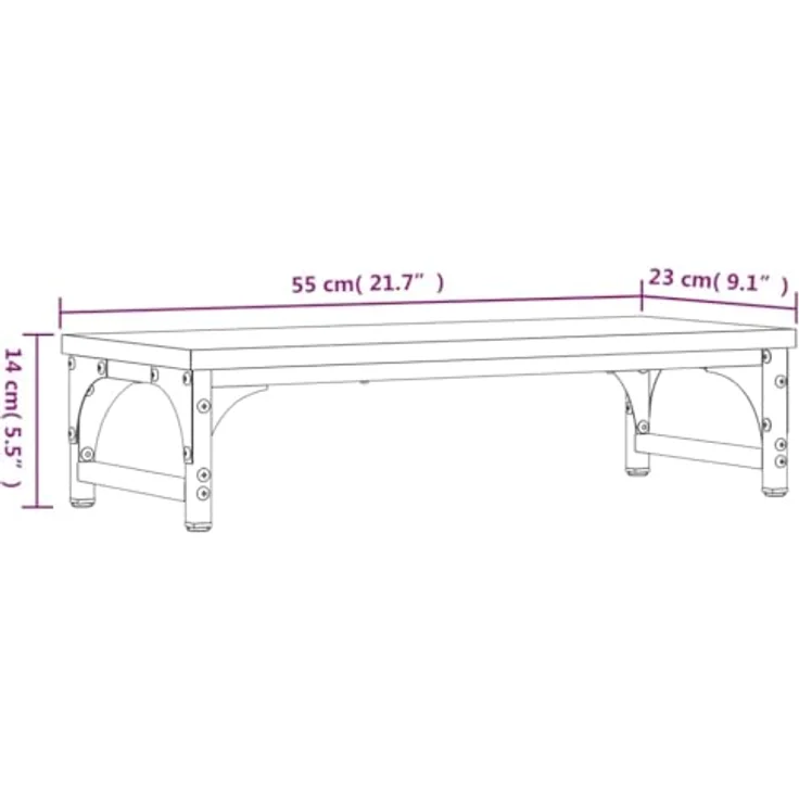 vidaXL Monitorständer Grau Sonoma 55x23x14 cm Holzwerkstoff mit ergonomischem Design – Bild 3