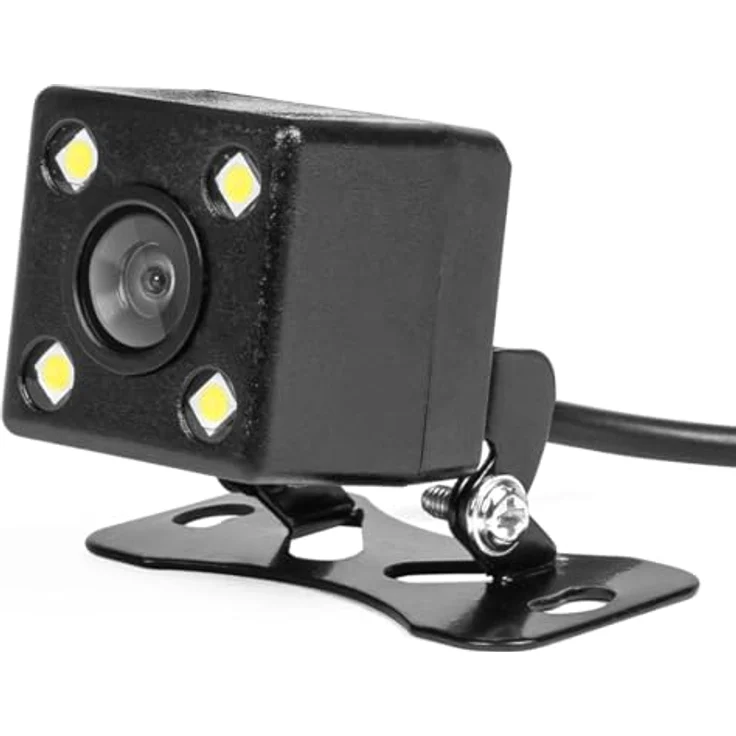 AMiO HD-315-LED Rückfahrkamera mit 4 LED Nachtsicht, 720p Auflösung, 110° Blickwinkel, Schwarz – Bild 1