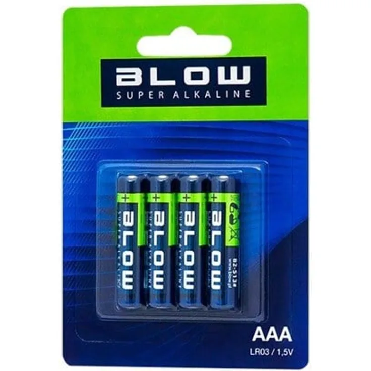 BLOW Super Alkaline, 4 x AAA/LR03 Alkaline Batterien, leistungsstark