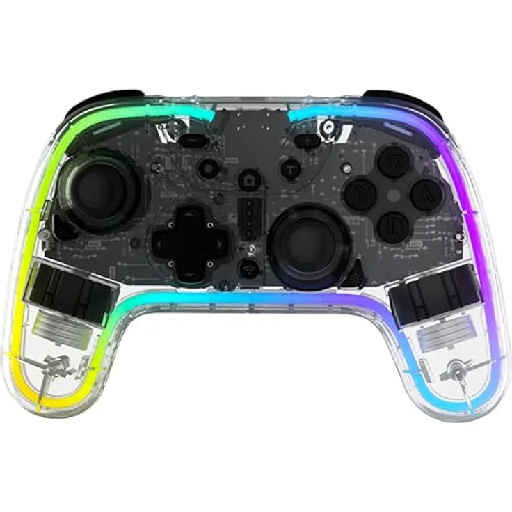 Snakebyte GAMEPAD RGB S - Wireless Controller für Nintendo Switch, präzise Hall-Effect-Sensoren, Audioanschluss, RGB-Beleuchtung, Schnellladung