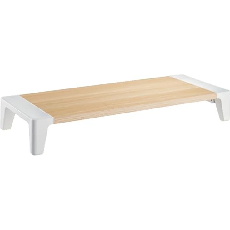 InLine Monitor Podest 23175B, Monitorerhöhung 80mm mit USB-A Hub und Quick Charge 3.0, MDF Holzoptik, 15kg Tragkraft, Schreibtisch Organizer – Bild 2