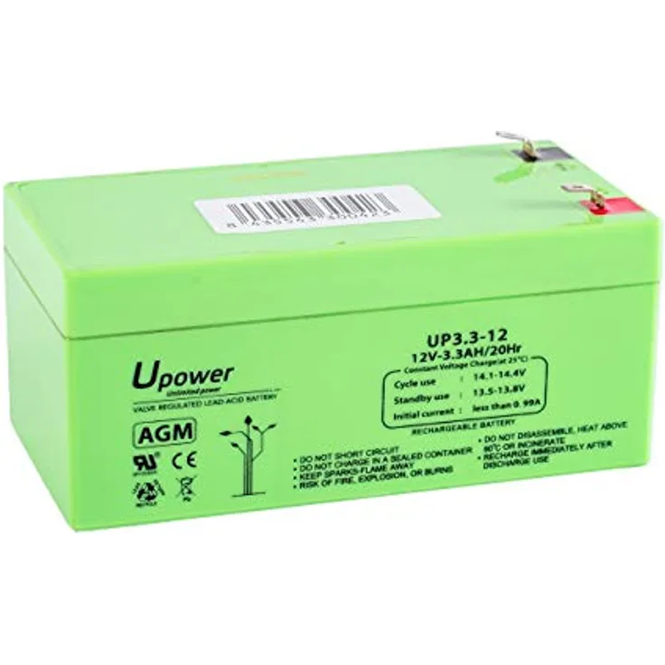 Master U-Power Blei Akku AGM 12V 3.3Ah F1 4,8mm