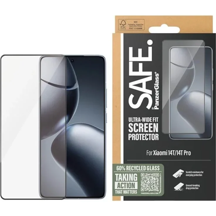 SAFE by PanzerGlass Screen Protector für Xiaomi 14T | 14T Pro, Ultra-Wide Fit, optimaler Displayschutz