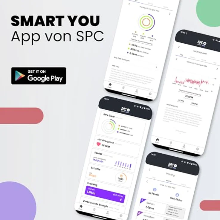 SPC Smartee Duo Vivo, Smartwatch mit 1,27-Zoll IPS-Touchscreen, IP68 wasserdicht, Herzfrequenzsensor, 128 GB Speicher, violett – Bild 6