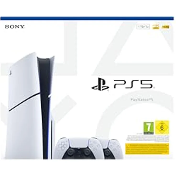 Sony PS5 Konsole SLIM E-Chassis, 1 TB, inklusive 2 DualSense Wireless-Controller, Schwarz, ultraschnelle SSD, 3D-Audio Unterstützung – Bild 2