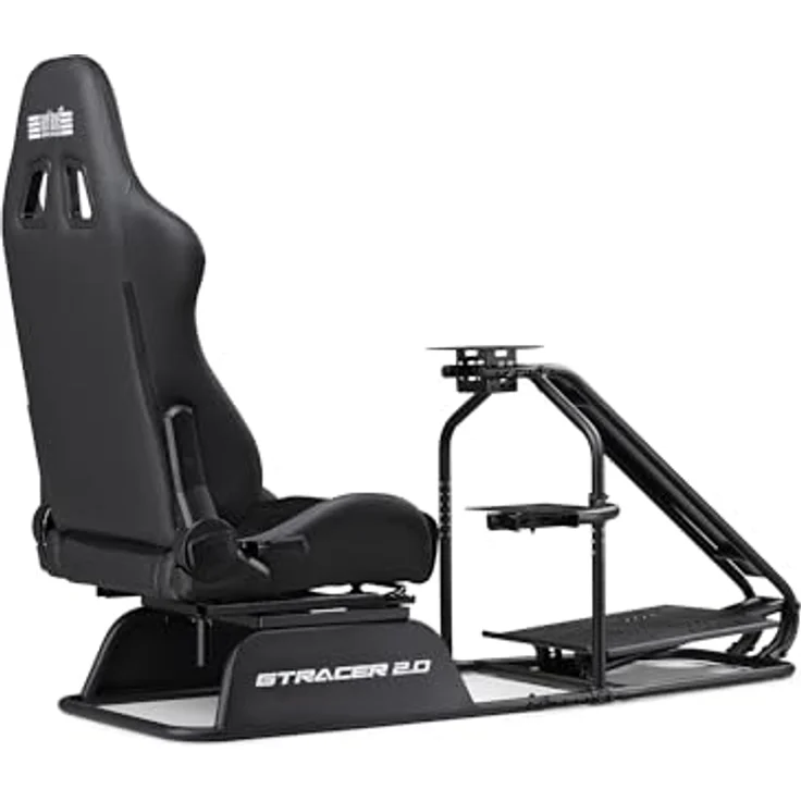 Next Level Racing GTRacer 2.0 Simulator Cockpit, ergonomischer GT-Rennsitz mit verstellbarer Pedalablage und integrierten Halterungen für Schalthebel und Handbremse – Bild 2