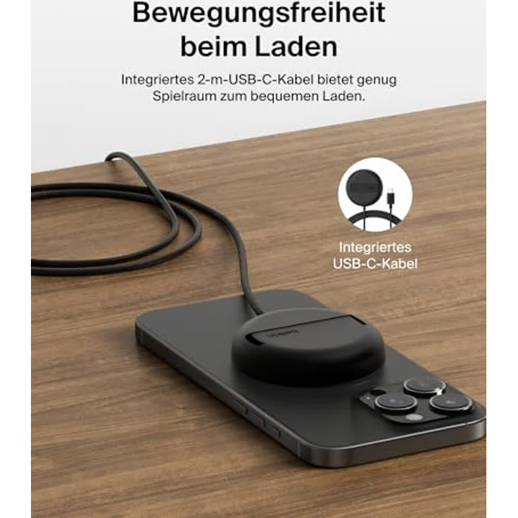 Belkin BoostCharge Pro Magnetisches Kabelloses Ladegerät (15W) mit Ständer, zertifiziertes MagSafe, Qi2 Ladestation für iPhone 16, Samsung Galaxy S25, AirPods, Schwarz – Bild 4