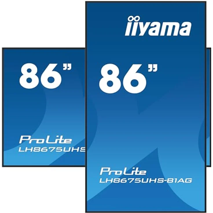 iiyama Prolite LH8675UHS-B1AG 217cm 85,6" Digital Signage Display IPS LED Panel 4K UHD HDMI DP in/Out USB2.0 RS-232c RJ45 Mediaplayer Android-OS WiFi SDM-L Micro-SD 24/7 schwarz, professionelles Großformat-Display mit Android OS und 24/7 Betriebszeit – Bild 4