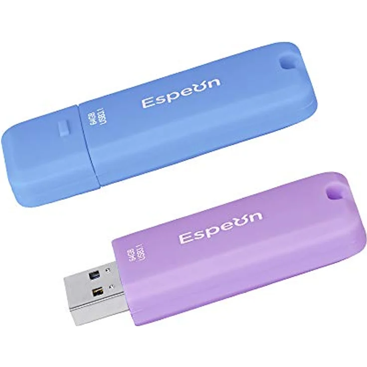 Espeon 2 Stück, 64 GB USB 3.1 USB-Stick, Gummischalenschutz, Farbe: Macaroon - Hellblau, Hellviolett - ESP64G2PKM – Bild 2