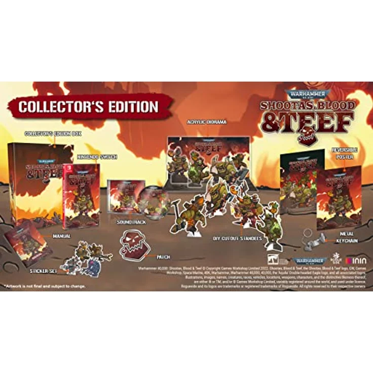 ININ Warhammer 40,000: Shootas, Blood and Teef Collector’s Edition, limitiert auf 2.500 nummerierte Exemplare, Nintendo Switch, handgezeichnetes 2D-Side-Scroller-Action-Abenteuer – Bild 2