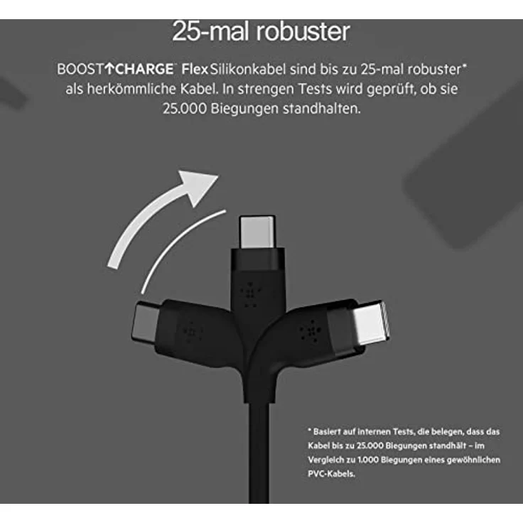 Belkin Flex USB-C-USB-C bis 60W 1m, schwarz CAB009bt1MBK – Bild 3
