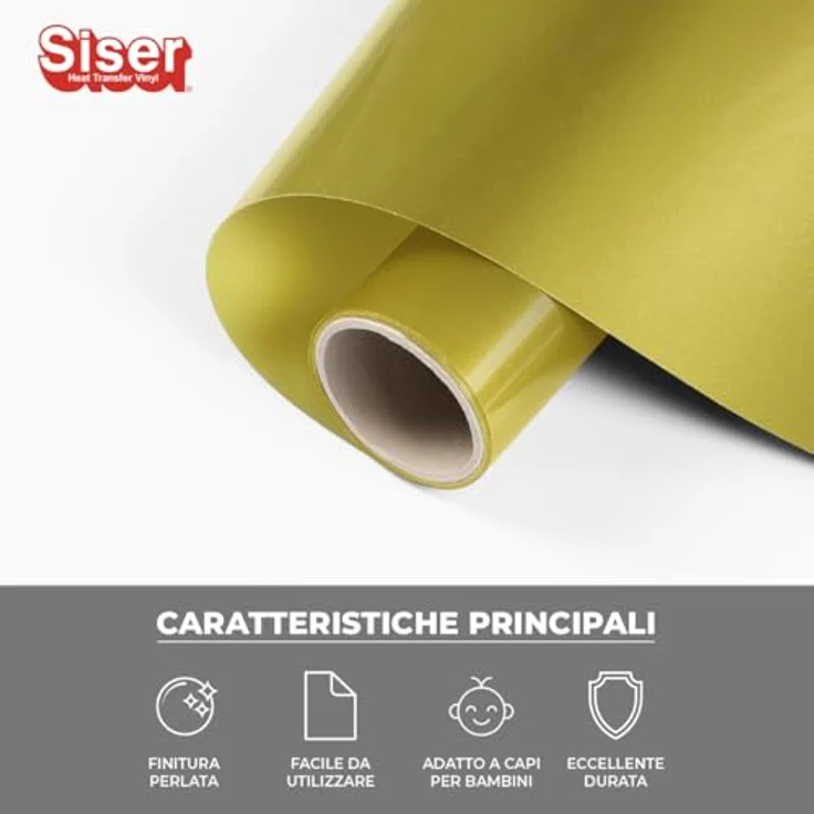 Siser Metal Flexfolie, Schnittbreite 30 cm, goldene Oberfläche mit gebürstetem Metall-Effekt – Bild 2