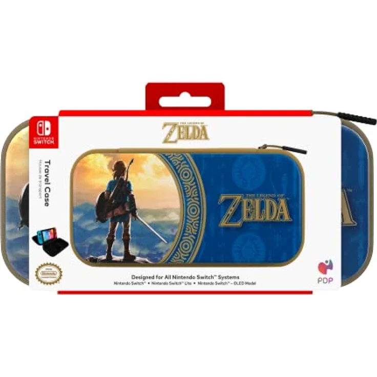 PDP Travel Case - Hyrule Blue - Reiseetui für Nintendo Switch, Switch Lite und OLED mit integriertem Ständer und abnehmbarem Handgelenkband – Bild 8