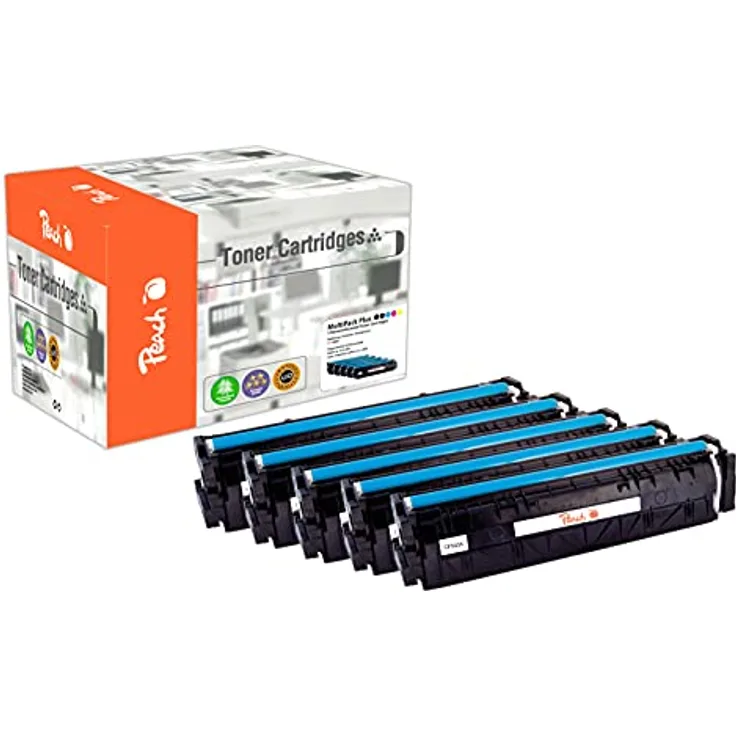 Peach H203-CF540 Spar Pack Plus Tonermodule XL (2xBK, C, M, Y), umweltfreundlich, ersetzt HP No. 203X für HP Color LaserJet Pro M 254