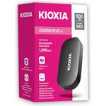 Kioxia EXCERIA PLUS G2 500GB Portable SSD, USB 3.2 Gen2, 1.050 MB/s Lesen, 1.000 MB/s Schreiben, Schwarz