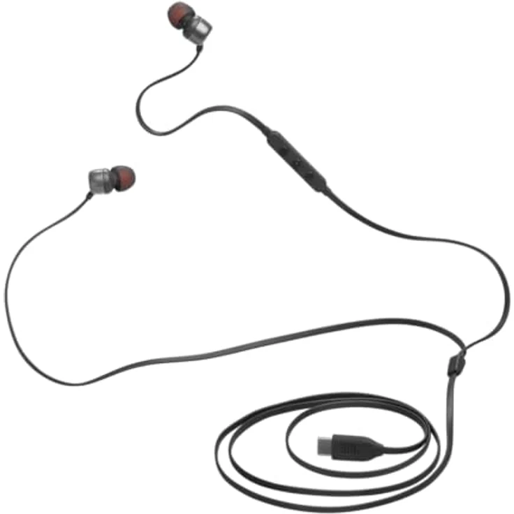 JBL Tune 310 C Kopfhörer – Kabelgebundene In-Ear-Kopfhörer Pure Bass Sound, Mikrofon und USB-C-Anschluss – Schwarz – Bild 1
