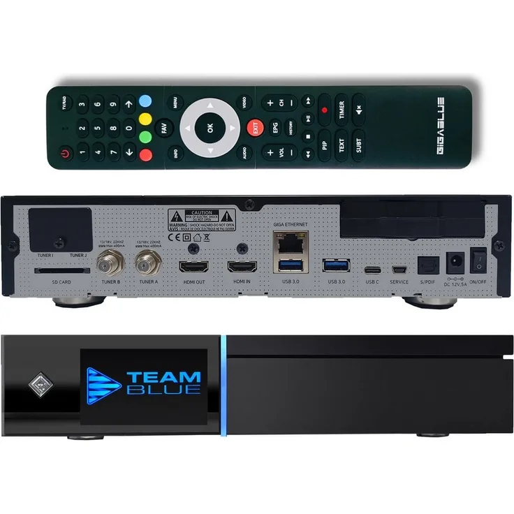 Gigablue UHD Quad 4K Pro, SAT-Receiver mit 2x FBC DVB-S2 Twin Tuner und 1TB SSD, HDR10, Multiroom, E2 Linux OS