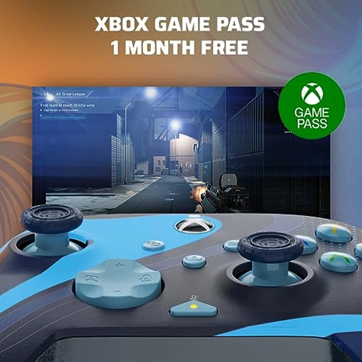 PDP LLC REMATCH GLOW Advanced Wired Controller, Blue Tide, mit programmierbaren Rücktasten und 8-Fuß-USB-C-Kabel für PC, Xbox One, Series S, X – Bild 4