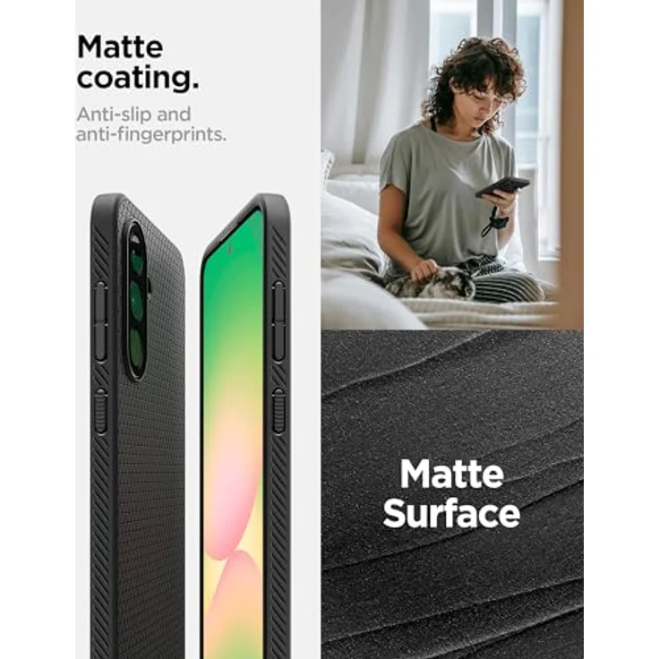 Spigen Liquid Air Hülle für Samsung Galaxy A56 5G [Anti-Rutsch] mit Militärschutz und Stoßfesten Schutzecken – Matte Black – Bild 5