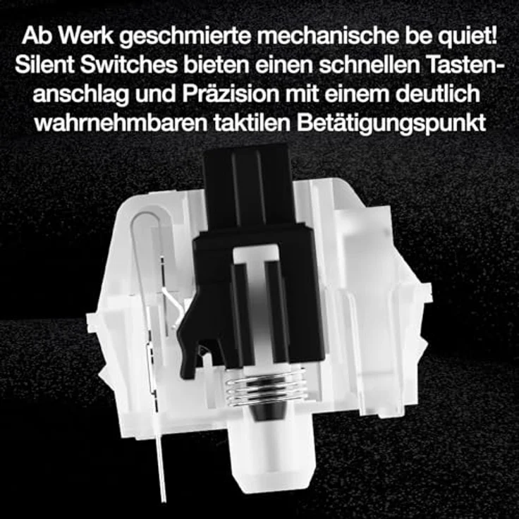 be quiet! Dark Mount Silent Tactile UK ISO Tastatur, 8 Display-Tasten, Media Dock, hot-swap-fähiger Nummernblock, PBT-Tastenkappen, RGB-Beleuchtung, schwarz – Bild 4