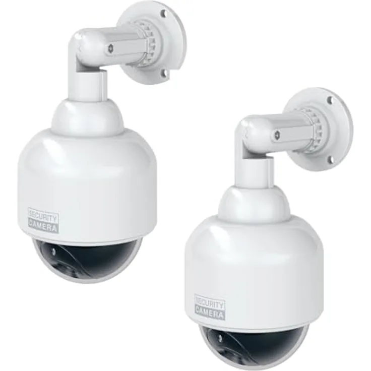 BASI Dummy Kamera Attrappe, 2-tlg. Set, batteriebetrieben, IP23 geprüft, mit rotem Blinklicht