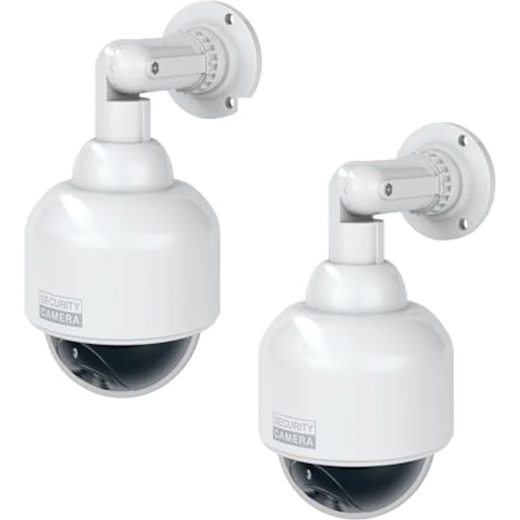 BASI Dummy Kamera Attrappe, 2-tlg. Set, batteriebetrieben, IP23 geprüft, mit rotem Blinklicht – Bild 1