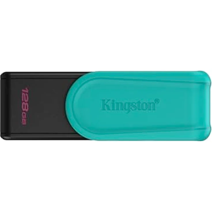Kingston DataTraveler Exodia S USB-Stick, 128GB, USB 3.2 Gen 1, USB Type A, Schwarz/Türkis, Drehgelenk-Kappe, 5 Jahre Garantie – Bild 1