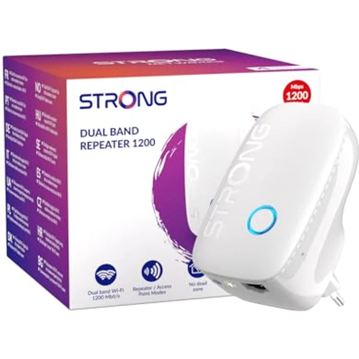 STRONG WiFi Dual Band 1200 Mbps Range Extender, weiß, zur Erweiterung der Wi-Fi-Abdeckung, ideal für Streaming und Home Office – Bild 1