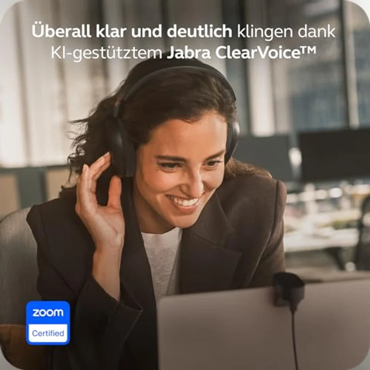 Jabra Evolve3 85, Over-Ear Bluetooth Headset mit Mikrofon, Adaptive Aktive Geräuschunterdrückung, 25h Akku, USB-C, Schwarz – Bild 5