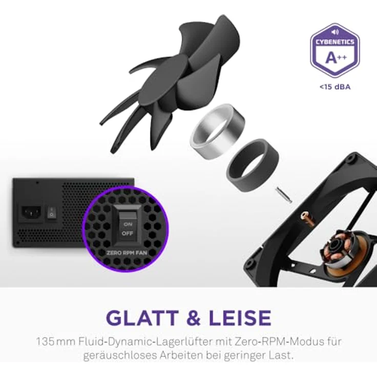 NZXT C750, 750 W ATX 3.1 Netzteil mit 80+ Gold-Zertifizierung, vollmodular und leise Kühlung, Schwarz – Bild 6