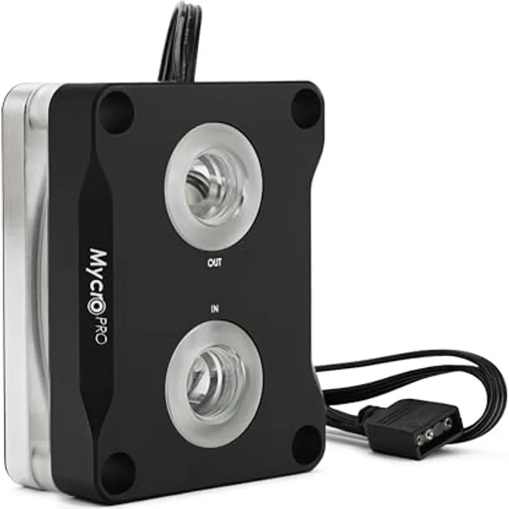 Thermal Grizzly AMD Mycro Direct-Die Pro RGB V1 Wasserkühler für AMD Prozessoren - Ersetzt Steckdosen-Aktivierungsmechanismus - CNC-gefräste POM-Abdeckung - G1/4" Anschlüsse, mit optimierter Mikrofinstruktur und ARGB-Beleuchtung