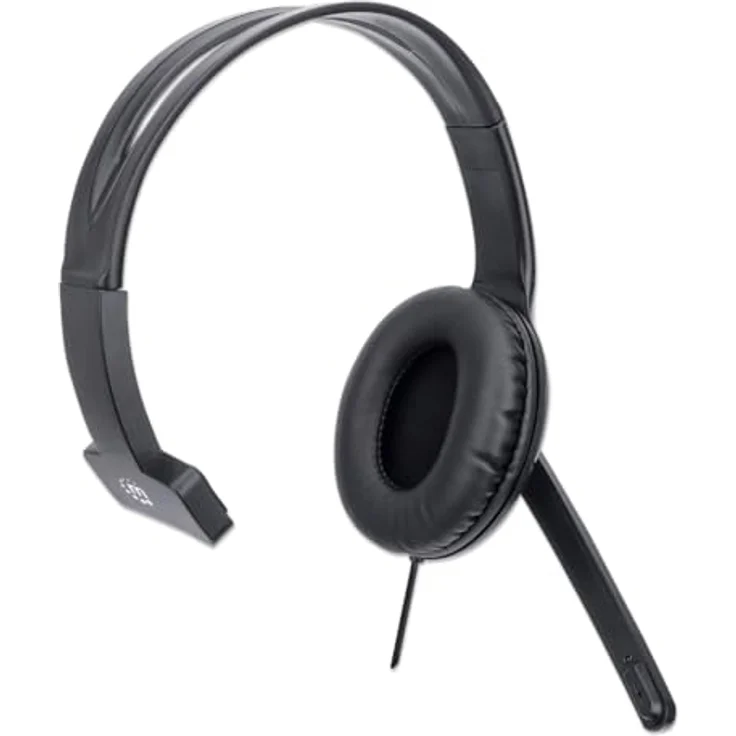 Manhattan Mono USB-Headset (Kabelgebunden), Kopfhörer, Schwarz – Bild 2
