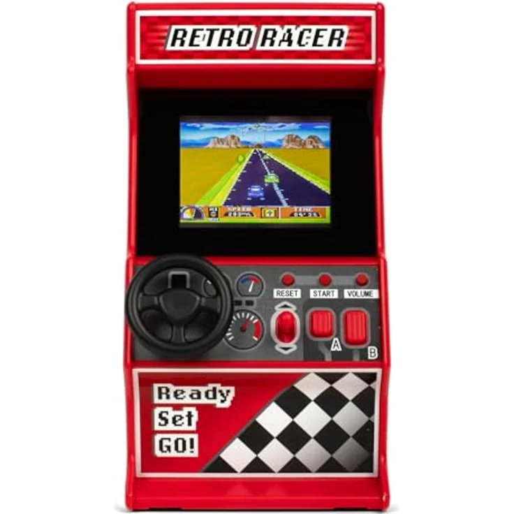 Orb Retro Rennmaschine 8-Bit Arcade 30 Spiele, Rot, Schwarz – Bild 9