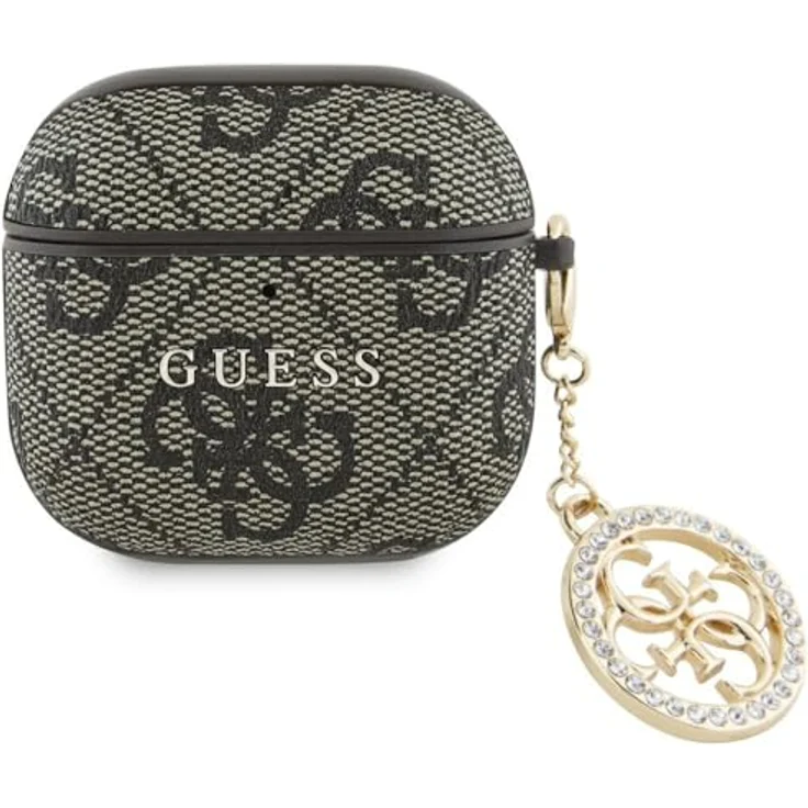 CG MOBILE Guess 4G Strass Charm Fall für AirPods 4 (Braun) - Öko-Leder / PC, Hardcase-Typ Materiale – Bild 1
