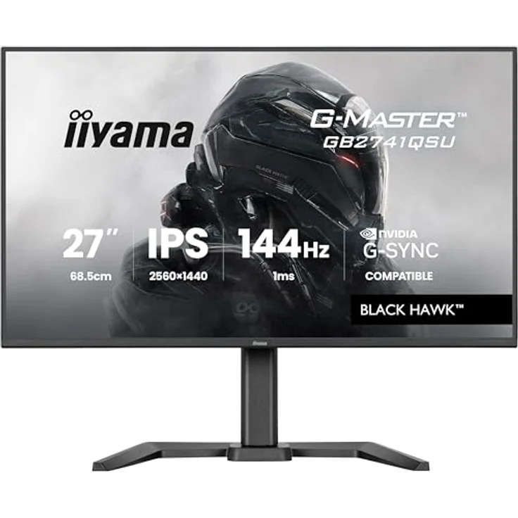 iiyama G-Master Black Hawk GB2741QSU-B1, 27" QHD Gaming Monitor mit 144Hz, 1ms, G-SYNC, Höhenverstellung, schwarz – Bild 2